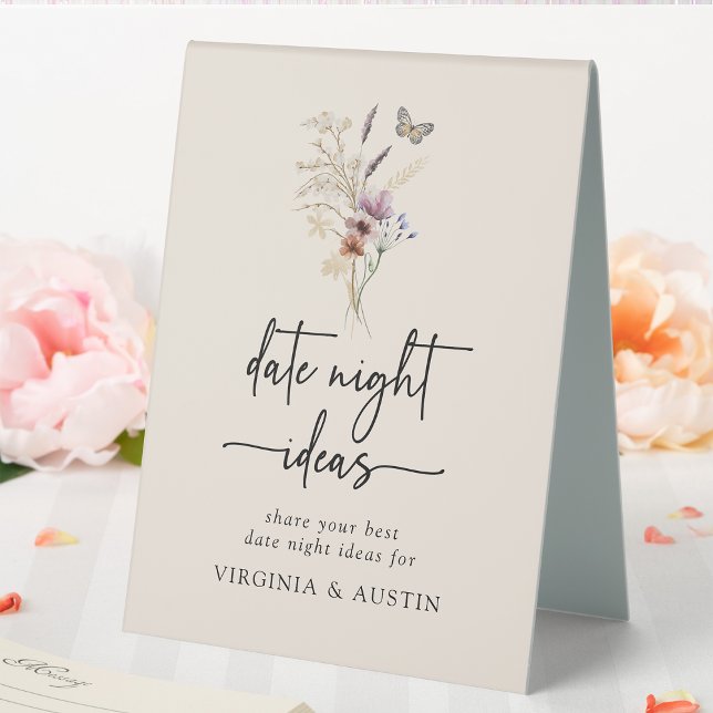 Boho Date Night Sign (Boho Butterfly Date Night Ideas Sign by Painted Paperie
)