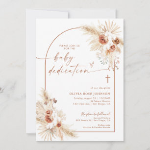 Boho Dedication Invite Pampas Grass Boho Baptism