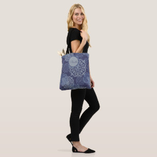 Boho Denim Moody Blues Mandalas Tote