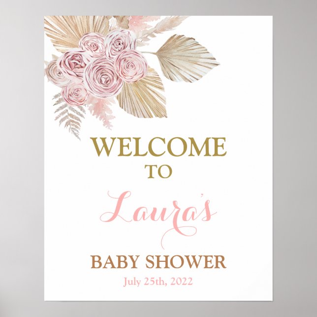 Boho Desert Baby Shower Girl Welcome sign (Front)