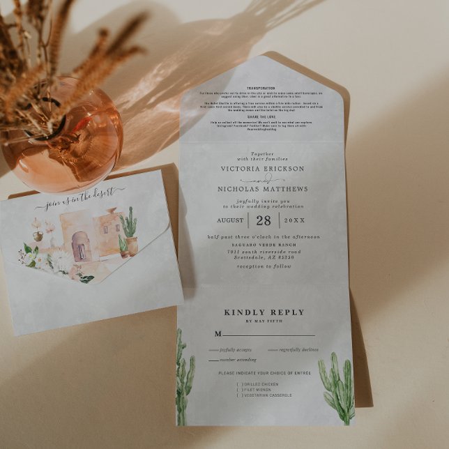 Boho Desert Cactus | All in One Wedding Invite (Creator Uploaded)