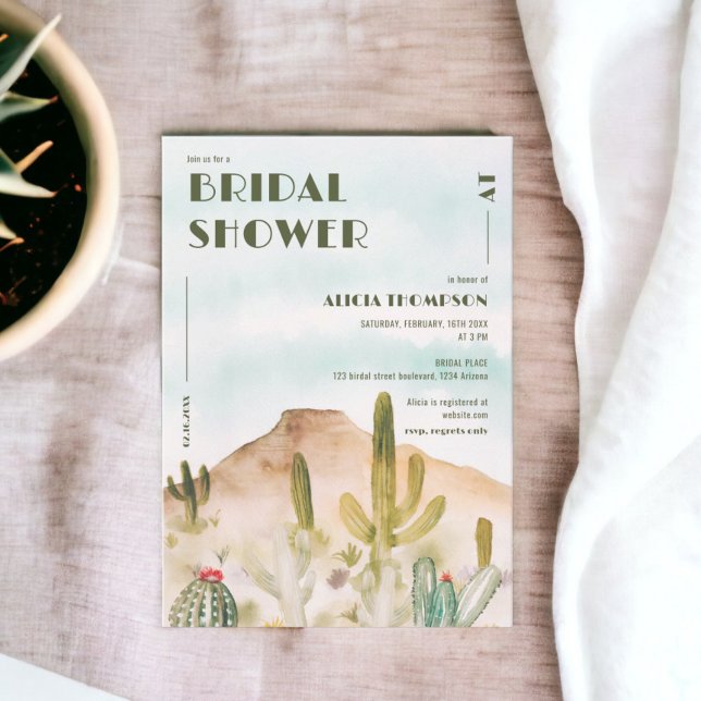 Boho Desert Cactus Arizona bridal shower Invitation (Boho Desert Cactus Arizona bridal shower Invitation)