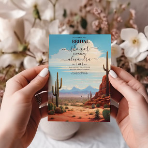 Boho Desert Cactus Bridal Shower Invitation