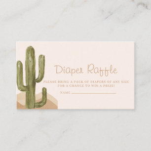 Boho Desert Cactus Diaper Raffle Baby Shower  Enclosure Card