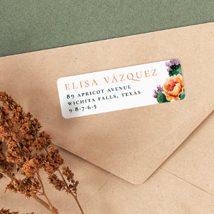 Boho Desert Cactus & Flowers Return Address Return Address Label