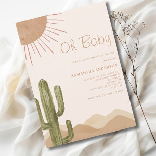 Boho Desert Cactus Oh Baby Shower Invitation