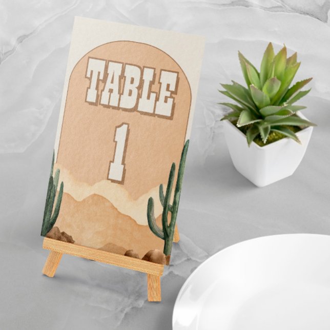 Boho Desert Cactus Southwestern Wedding or Shower Table Number (Creator Uploaded)