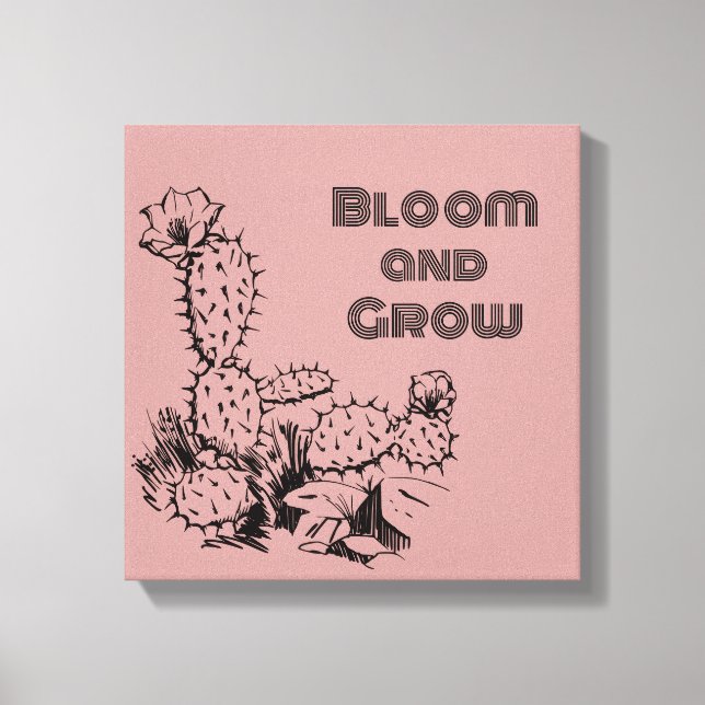Boho Desert Cactus Wall Art Pink (Front)