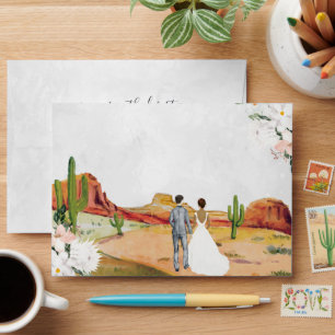 Boho Desert Cactus   Wedding Envelope