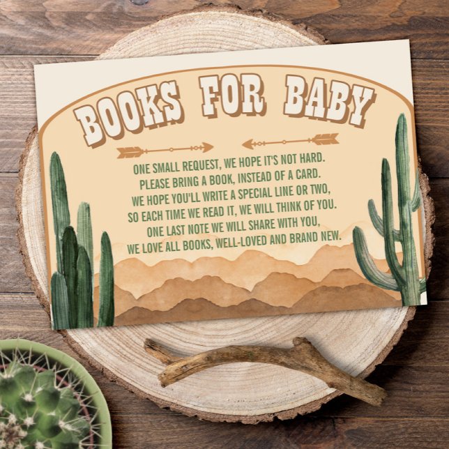 Boho Desert Cactus Western Cowboy Books for Baby Enclosure Card (Creator Uploaded)