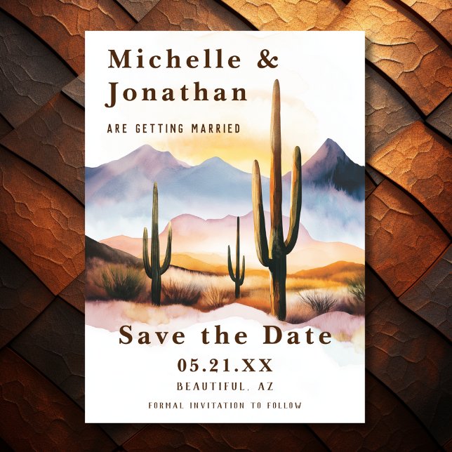 Boho Desert Cactus Western Wedding Save The Date (Front - Boho Desert Cactus Western Wedding Save The Date)