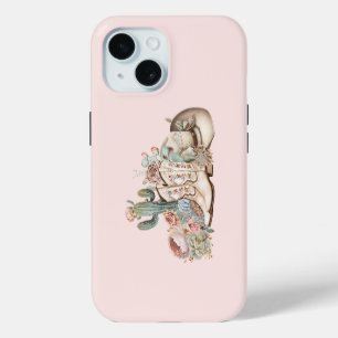 Boho desert cowgirl cowboy boots cowboy hat iPhone 15 case