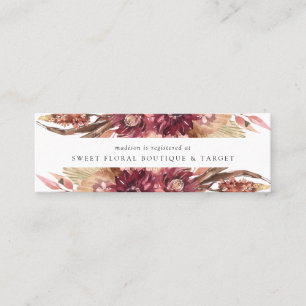 Boho Desert Floral Bridal Registry Insert Cards