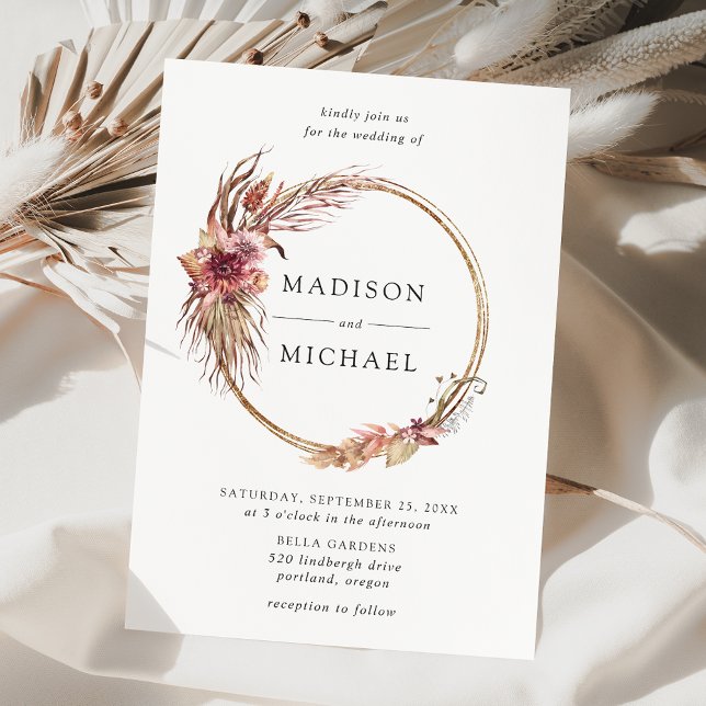 Boho Desert Floral Wedding Invitation (Creator Uploaded)