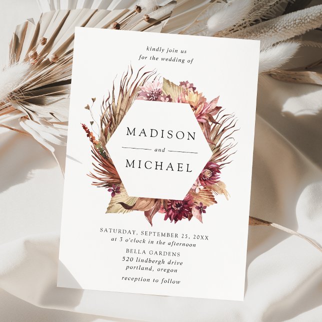 Boho Desert Floral Wedding Invitation (Creator Uploaded)