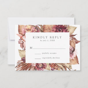 Boho Desert Floral Wedding RSVP Card