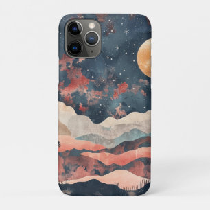 Boho Desert Moon Indigo Copper Celestial Landscape iPhone 11 Pro Case