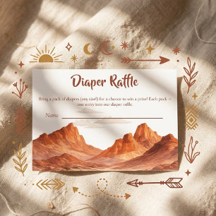 Boho Desert Mountain Baby Shower Diaper Raffle Enclosure Card