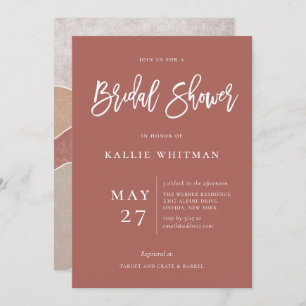 Boho Desert Red Bridal Shower Invitation