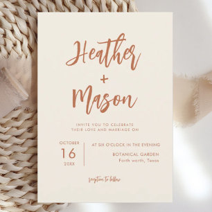 Boho Desert Rust Wedding Invitations