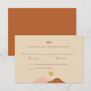 Boho Desert Simple Wedding RSVP Enclosure Card