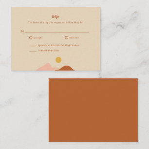 Boho Desert Simple Wedding RSVP Enclosure Card