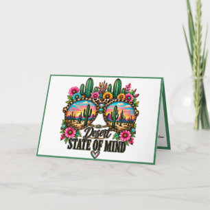 Boho Desert State Of Mind Cactus Sunset Card