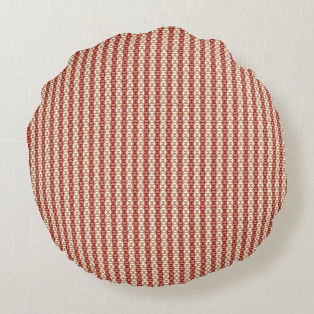Boho Desert Stripe Pattern Design Round Cushion (Back)