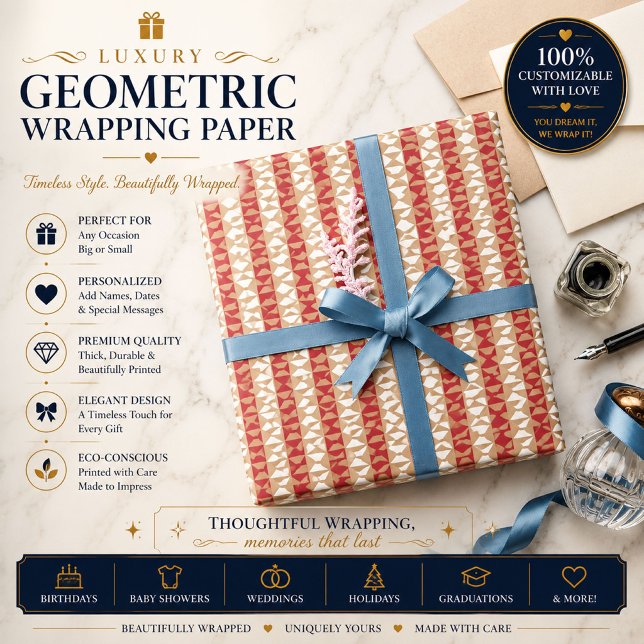 Boho Desert Stripe Pattern Design Wrapping Paper (Creator Uploaded)