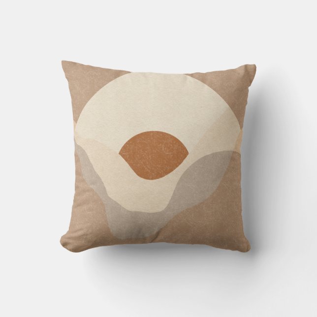 Boho Desert Sun Terracotta Cream Throw Pillow (Front)