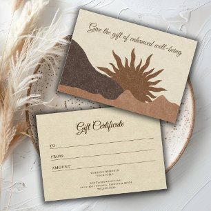 Boho Desert Sun Wellness Business Gift Certificate