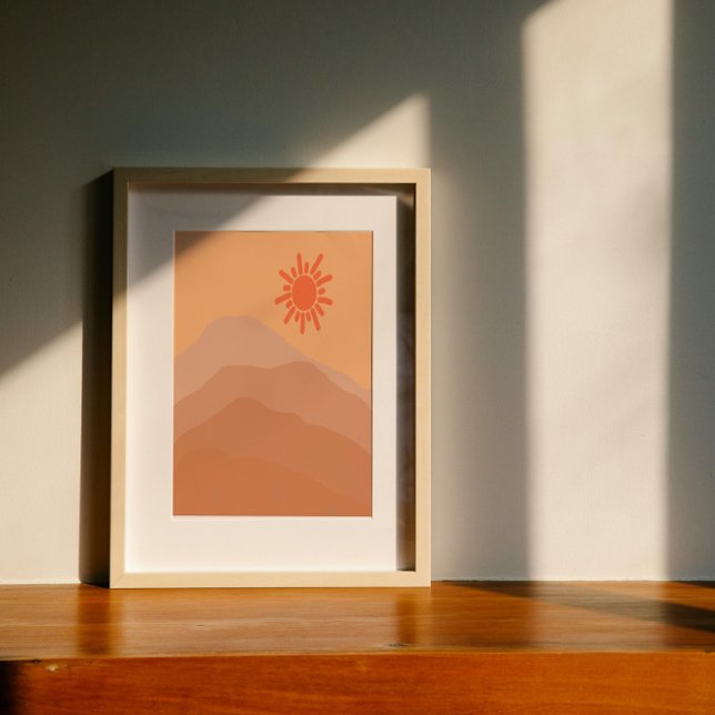 Boho Desert Sunset Abstract Art Poster (Creator Uploaded)