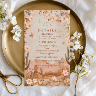 Boho Desert Sunset Cactus Wedding Enclosure Card