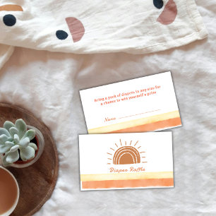 Boho Desert Sunshine Diaper Raffle Baby Shower Enclosure Card