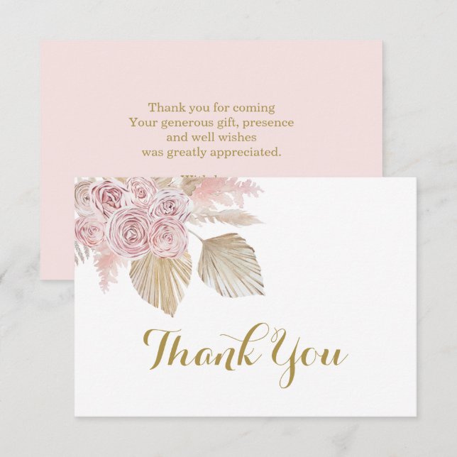 Boho Desert thank you Note Cards (Front/Back)