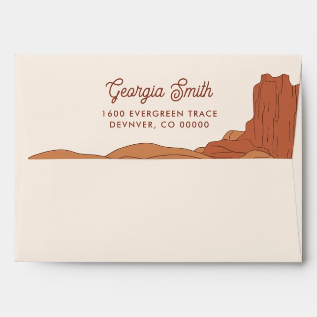 Boho Desert Themed Return Address Envelope (Back (Top Flap))