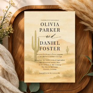 Boho Desert Watercolor Destination Wedding  Invitation