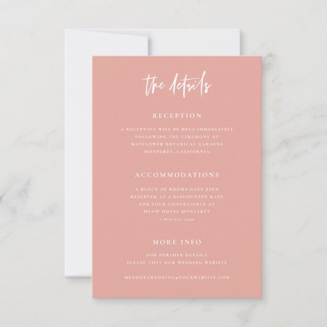 Boho Details Enclosure Card Wedding Info C103 (Front)