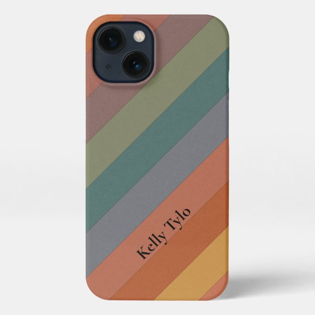 Boho Diagonal Stripes iPhone Case (Back)