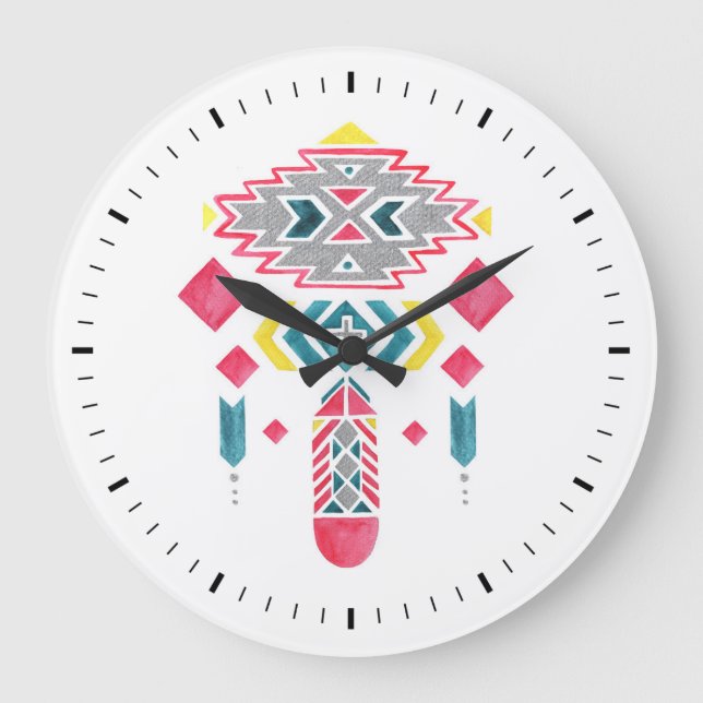 Boho Diamonds II Wall Clock (Front)