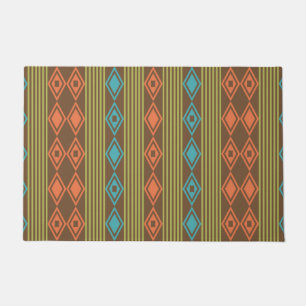 Boho Diamonds Stripes Multicolored Doormat