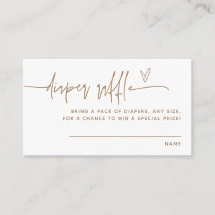 Boho Diaper Raffle Card, Neutral Modern Minimalist Enclosure Card