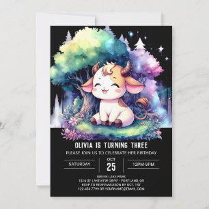 Boho Digital Cow Birthday Invitation