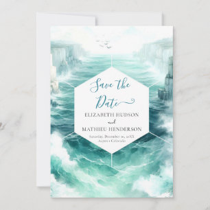 Boho Digital Nautical Wedding Save The Date