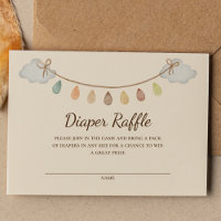 Boho Dinosaur Beige Baby Shower Diaper Raffle