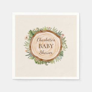 Boho Dinosaur Beige Baby Shower Napkins