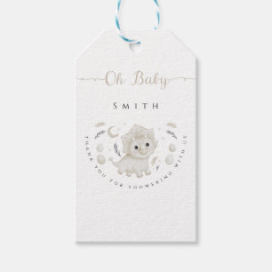 Boho Dinosaur Hatching Soon Baby Shower Thank You Gift Tags