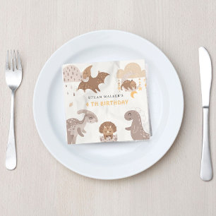 Boho Dinosaur Party Animals Kids Birthday Napkins