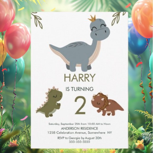 Boho Dinosaur Theme  Invitation (We are throwing a dinosaur birthday party for our little dino enthusiast)