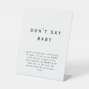Boho Don’t Say Baby Game Shower Sign